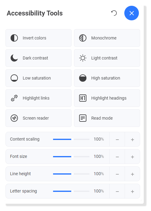 Panel WCAG - narzędzia dostepności